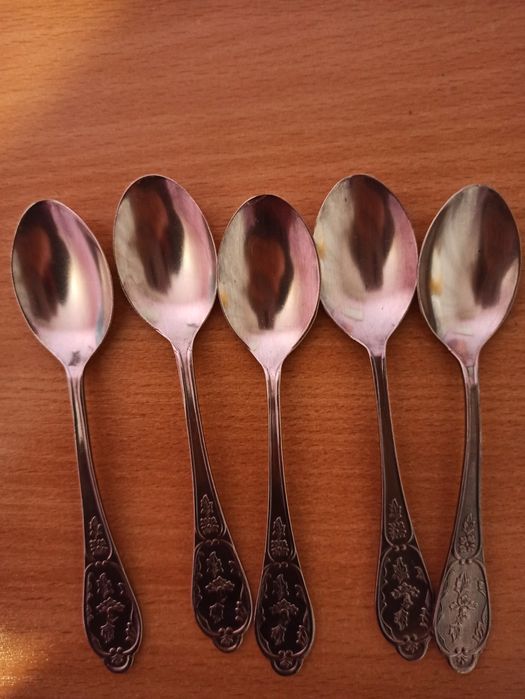 Посребрени лъжички - 5 броя за 15 лв