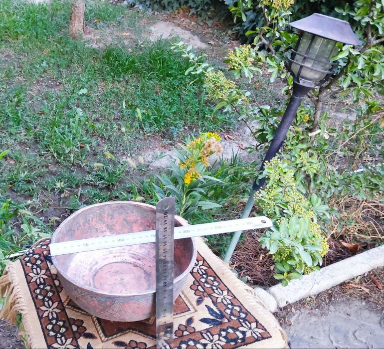 Старинная медная коса с геометрическим орнаментом,ХIХвек