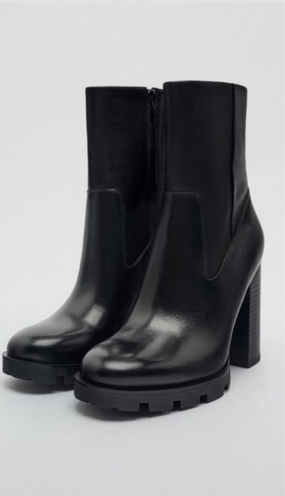 Кожаные ботильоны