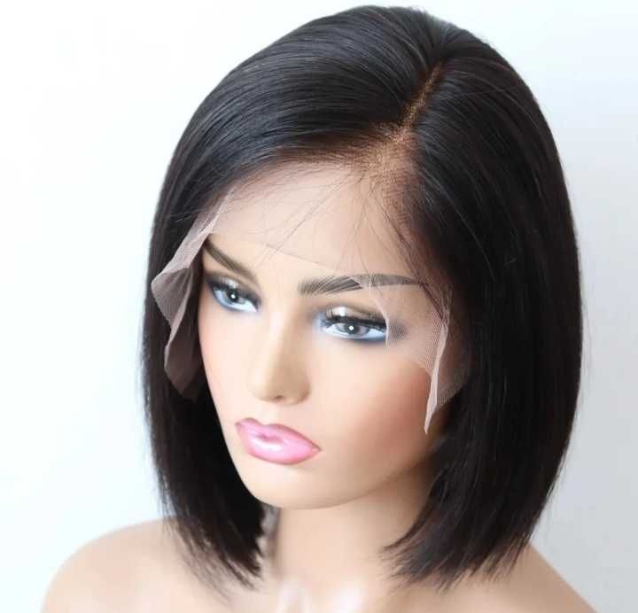 peruca bob 100% par uman natural front lace
