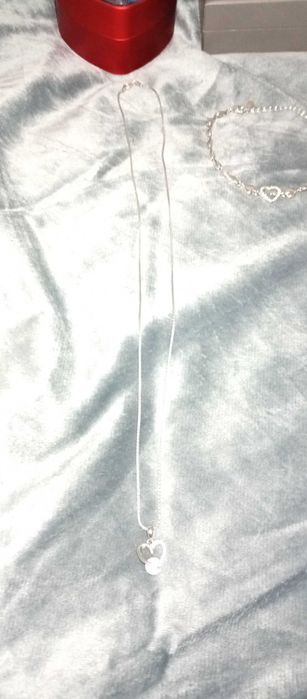 Сребърно колие сърце Priscilla+гривна сърце Love Annunziata+ пръстен!!