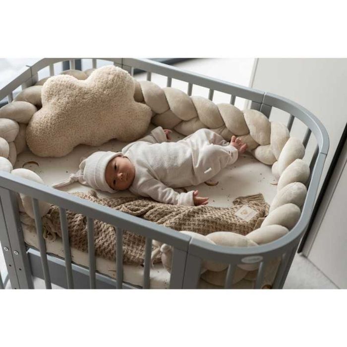 Кошара за Бебе, Детско Легло Смарт 5в1 и Матрак - Цвят Сив
