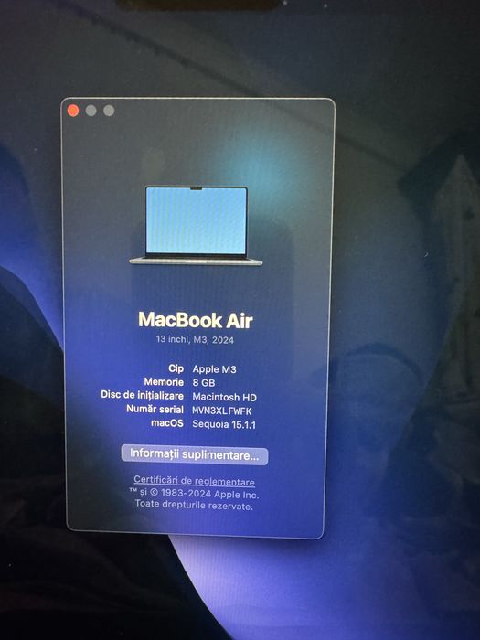 Macbook Air M3 impecabil