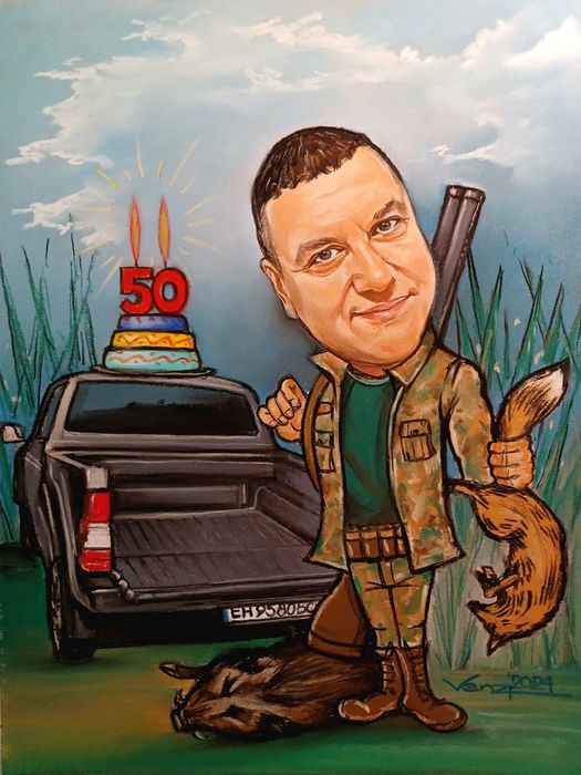 Ръчно рисувани карикатури по снимка