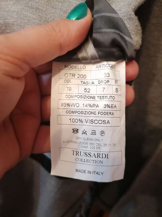 Sacou casual barbati Trussardi mărimea 52,  100% vâscoză, fără defecte