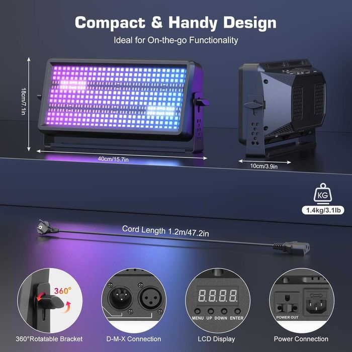 Proiector LED RGBW 150W Wall Washer DMX cu telecomanda