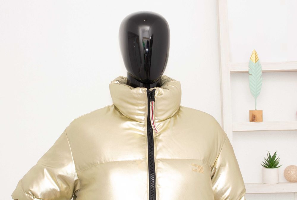 Tommy Hilfiger Icons Gold Puffer дамско яке златно пълнеж пух RARE S