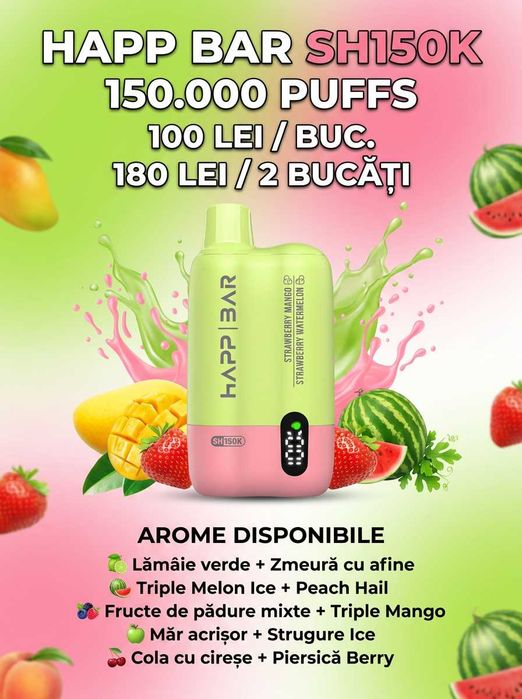 HAPP BAR SH150K – 150.000 de pufuri, model premium cu două arome într-un singur dispozitiv! | En-Gros
