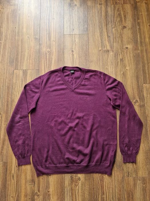 Страхотен мъжки пуловер HUGO BOSS  размер 2XL, вълна
и памук, без забе