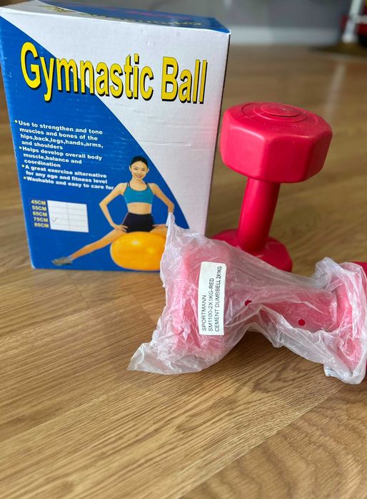 SPORT  -  Mingii gonflabille , fitness, gimnastica, yoga, aerobic, pilates, recuperare + gantere noi