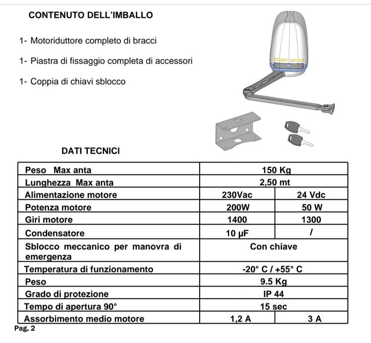 Автоматика за врати с крила на панти VDS IBIS
