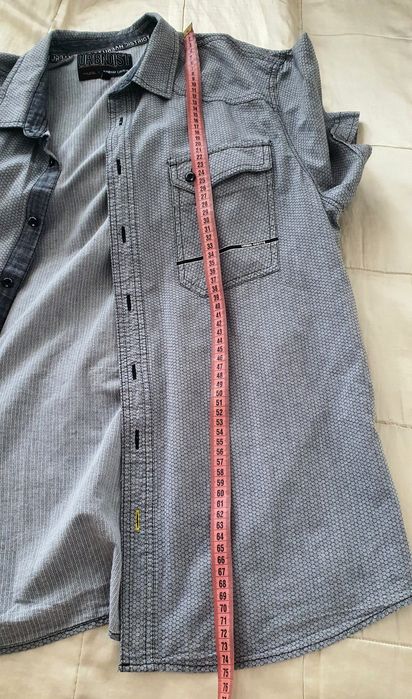 Angelo Litrico C&A L XL cămașă bărbați gri urban district premium denim casual smart  bumbac