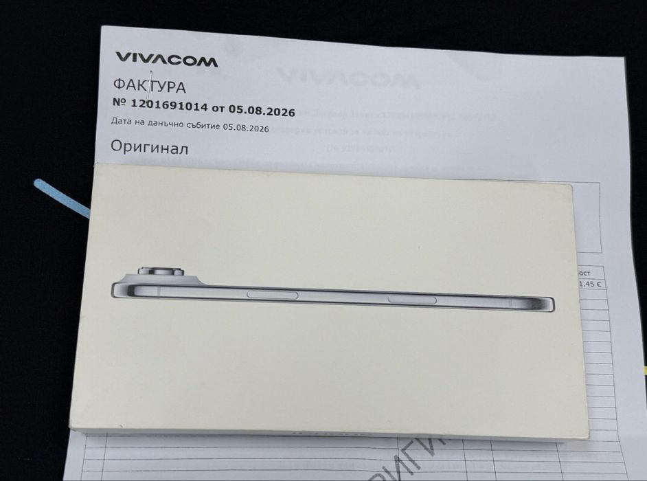 НЕАКТИВИРАН 512GB iPhone 17 Air Гаранция Vivacom 2028г. Blue