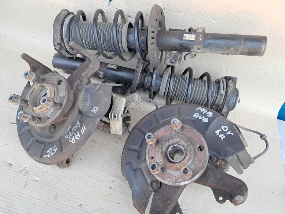 Skoda Fabia, Vw Polo, Seat Ibiza, fuzeta completa, set arc amortizor flansa