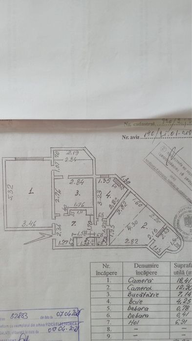 Apartament 2 camere etaj 1 decomandat