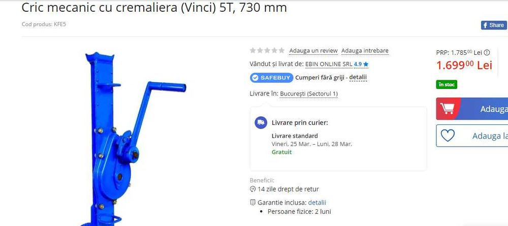 Cric cu cremaliera vinci /Cheie dinamometrica /Distributie Ford