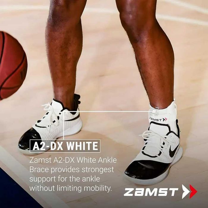 Чисто Нова Професионална Ортеза за Глезен Zamst A2-DX WHITE (Размер M - За ЛЯВ крак)