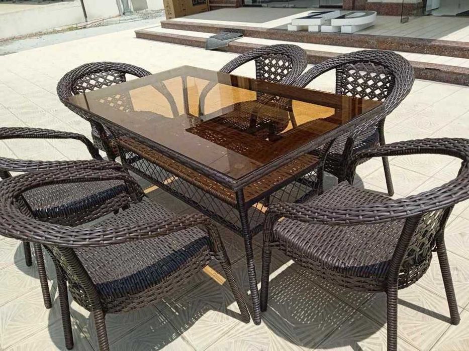 Ratan stol stul 6 kishilik