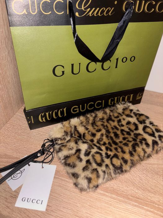 Geanta gucci x Stradivarius animal print fur nou