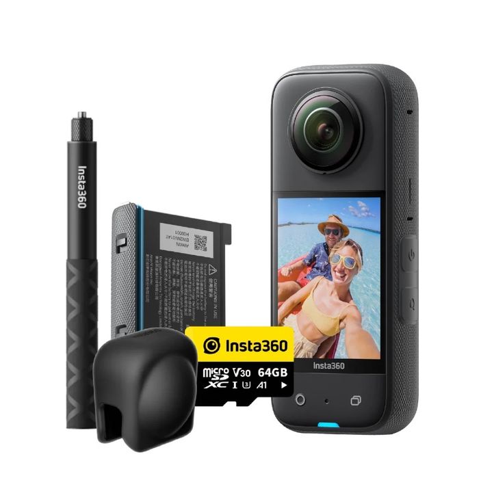 Insta360 X3 + полный комплект + селфи-палка 3 м + кейс