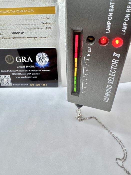 Сребърно колие с мойсанит (Диамамт) 0.5 карата