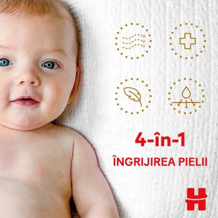 Scutece/Pampers Huggies Extra Care mărimea 2, 3-6 kg, 50 buc. SIGILAT !