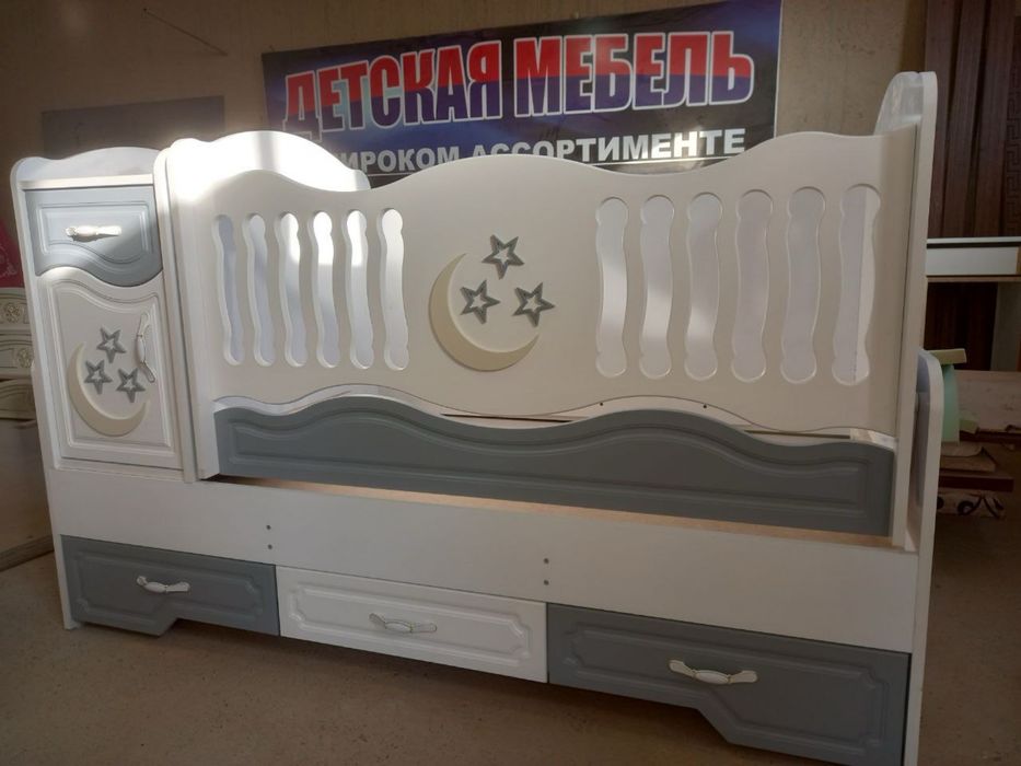 Детская кроват шкаф луна комплект