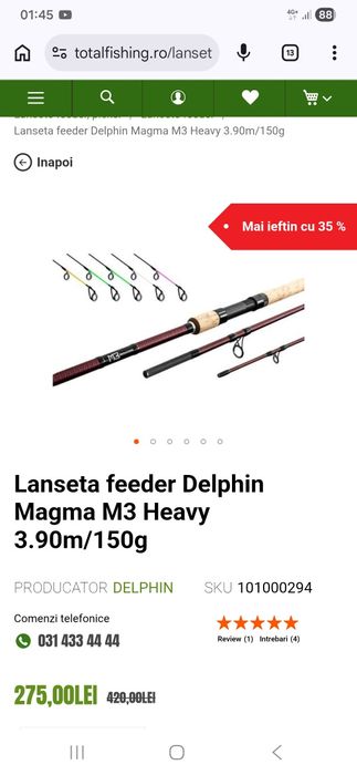Vand doua bete fara mulinete Delphin Magma M3 Heavy Feeder