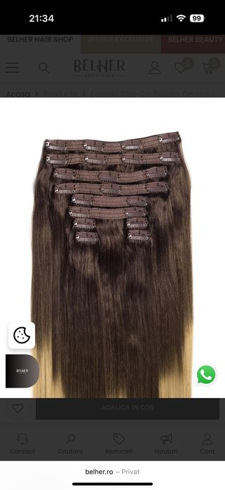 Vand extensii par Clip-On Deluxe Ombre Saten Natural/Blond-NEGOCIABIL