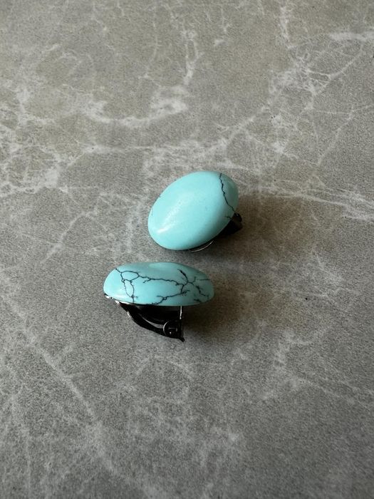 Клипс обеци с тюркоазен камък