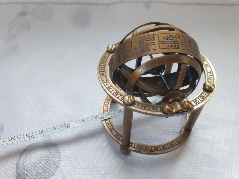 Античен  глобус. Антична бронзова гравирана армиларна сфера