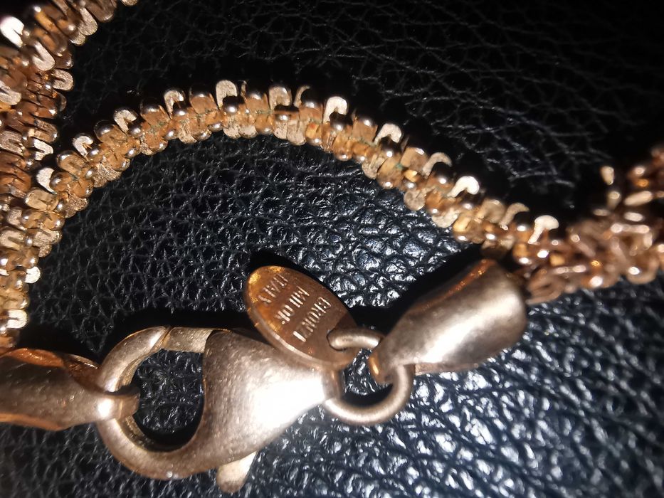 Lant, tip butterflie, diamant cut, din bronz cu aur, Bronze Milor Italy