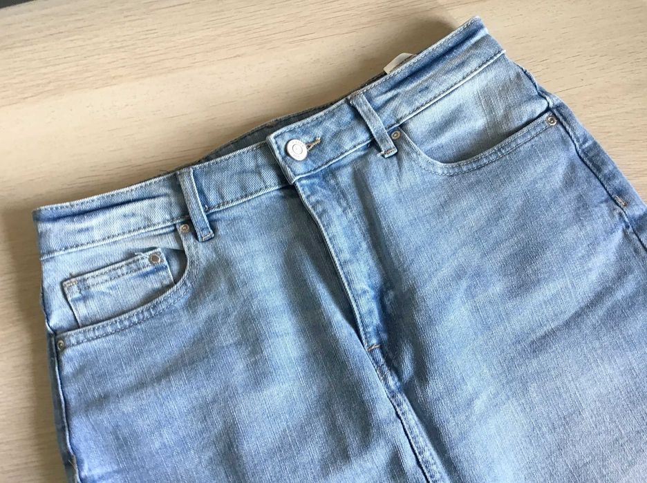 Fusta mini blugi denim elastic dama femei H&M mar 38 NOUA