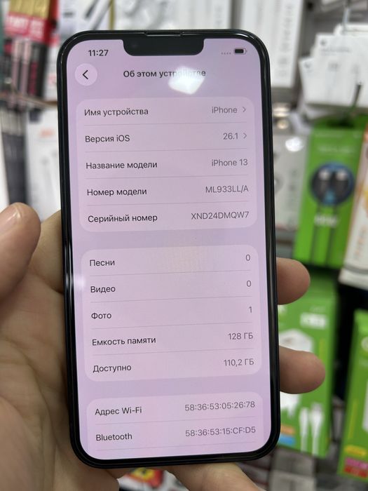 iPhone 13 midnight 100% Batareya 1oyliq telefon.