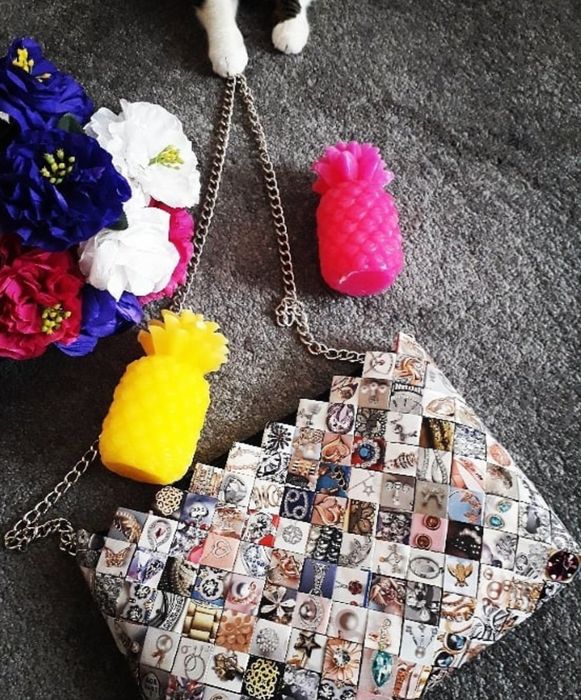 Geanta handmade din hartie plastifiata