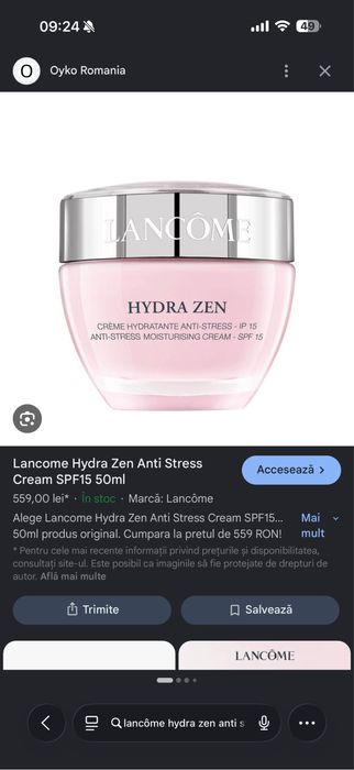 Crema hidratanta sigilata Lancome Hydra Zen anti-stress spf 15