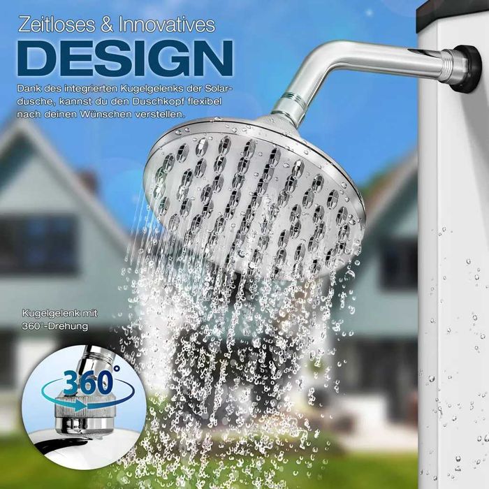 tillvex Градински соларен душ с душ слушалка и кранче крачен смесител