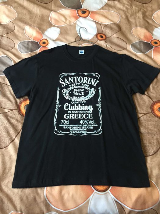 Tricou Santorini negru, original Greece