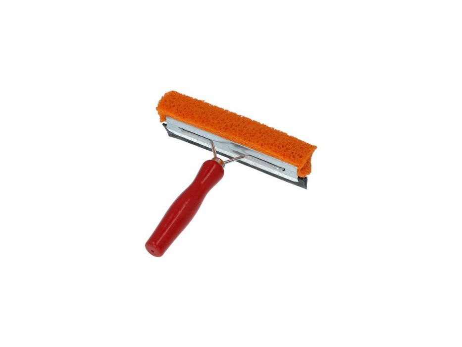 Racleta spalat geamuri auto Carpoint, cu burete din cauciuc natural si lamela pentru uscare, maner din lemn, latime 14,5 cm