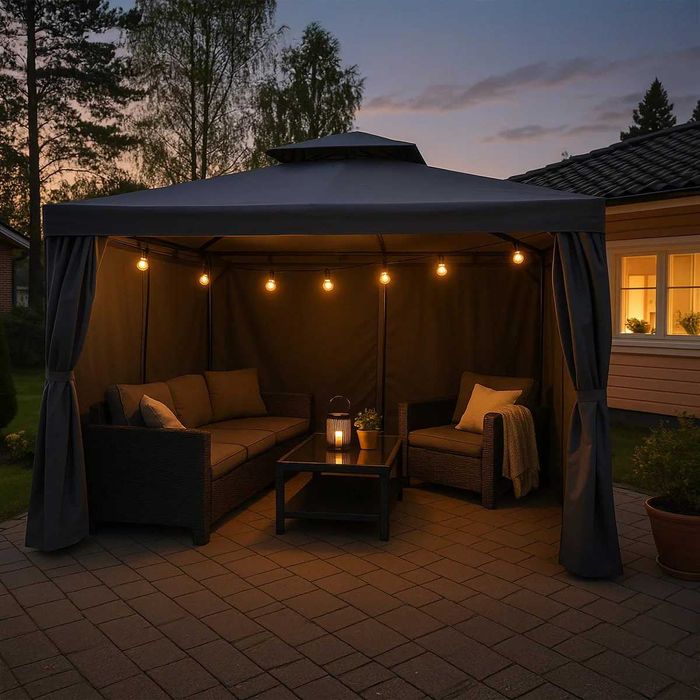 Садовая беседка-шатёр с москитной сеткой