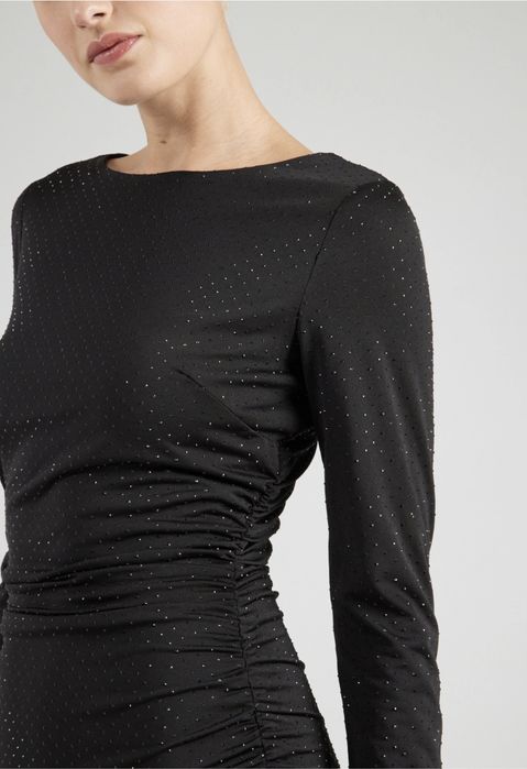 Черна дълга рокля с камъни,официална