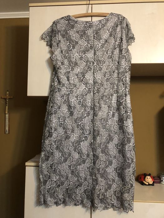 Rochie eleganta gri-argintiu