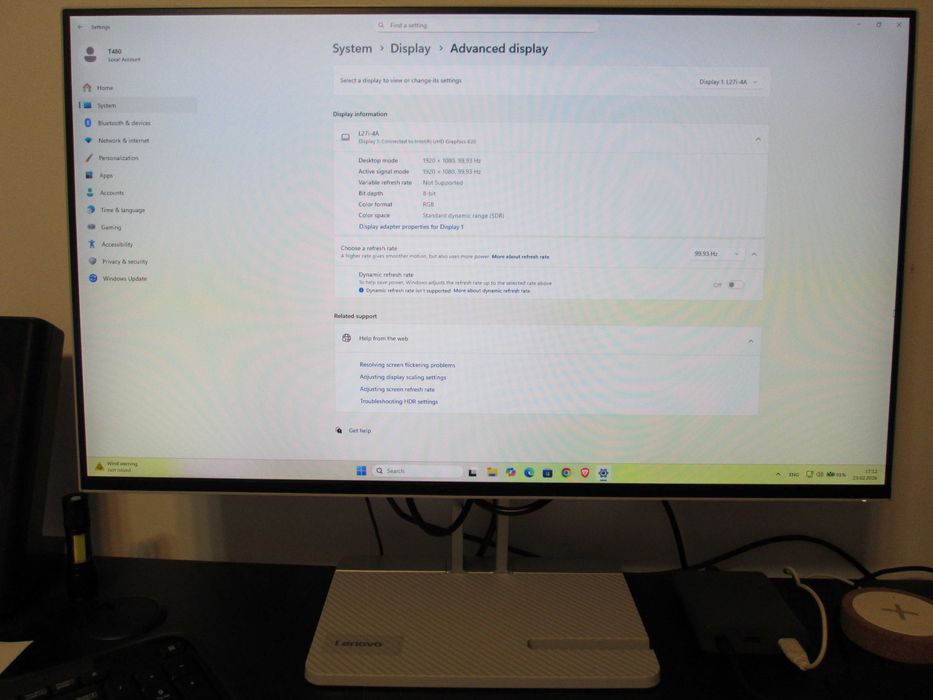 Monitor Lenovo L27i-4A  27" Full HD IPS 100 Hz Anti-glare 2xHDMI nou