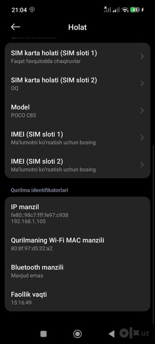 Poco c58 Ubaydulla