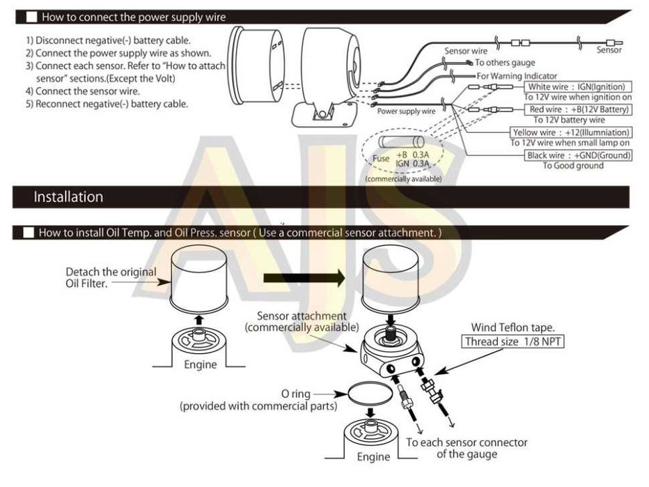 Датчик DEFI A1 style температура масла