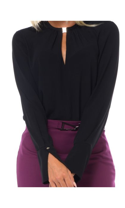 Черна блуза Patrizia Pepe, брандирана, размер 40/S,нова с етикет!