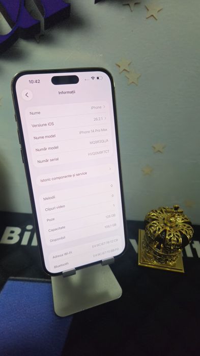 iPhone 14 PRO MAX Gold 128GB Baterie:78%.Preṭ fix!