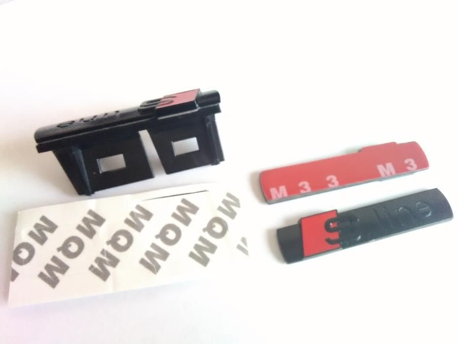 Set Embleme Audi S4 s-line metal negru/rosu