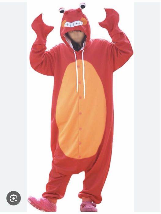 Onesie unisex crab pijama o piesă – Roșu M