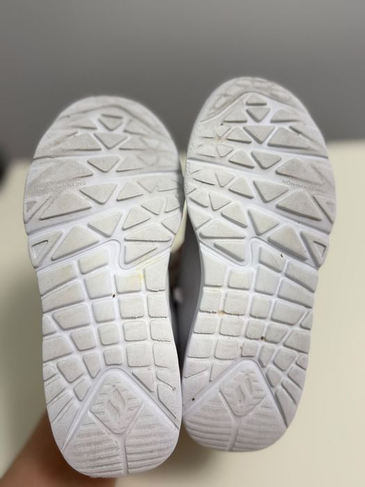 Skechers adidași sport albi fete cu fermoar și șireturi, mărimea 30 (19 cm)